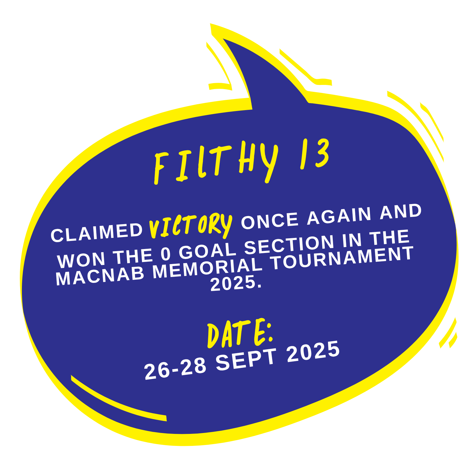 FIlthy 13 Winners of the 0 goal section in Macnab Memorial 2025